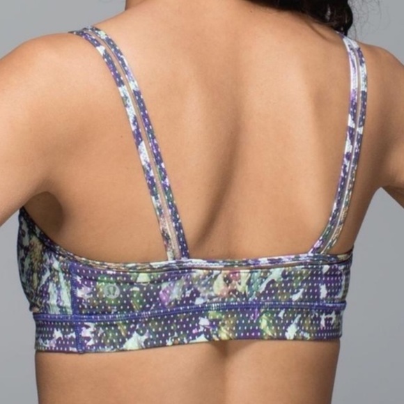 Lululemon Straight Up Bra Floral White Sports Bra - Picture 7 of 7